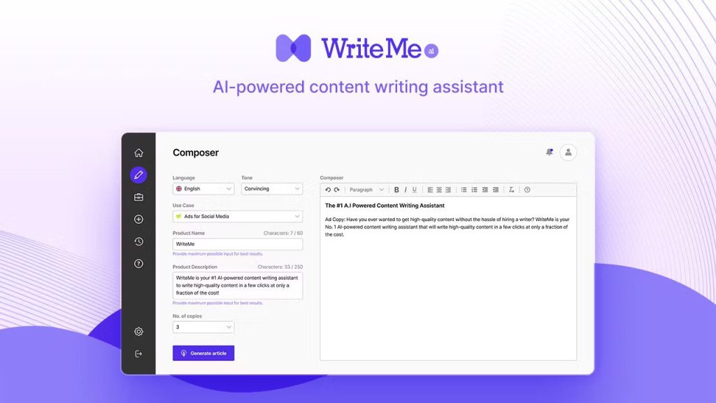 WriteMe.ai: Elevate Your Writing Game to New Heights