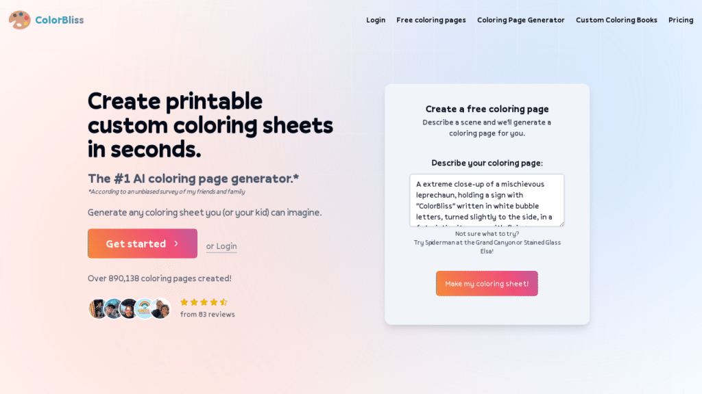 ColorBliss: The Ultimate AI Coloring Page Generator