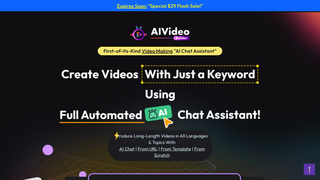 AI Video Builder: One-Time Video Creation Tool